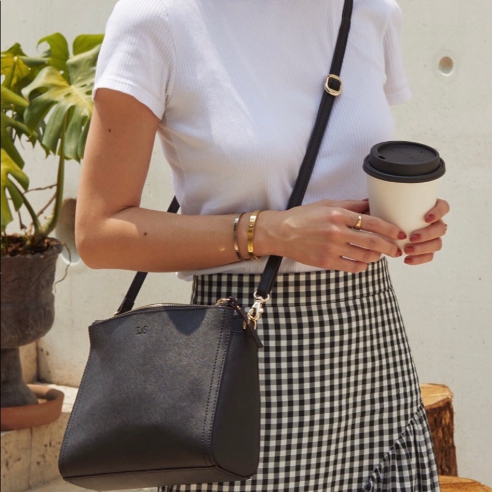Lo & Sons Pearl bag in black Saffino leather